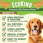 EcoKind Premium Gold Yak Cheese Himalayan Dog Chews, Healthy Dog Treats for Small Dogs, High Protein, All Natural, Long-Lasting Chew, Small - 4 Chews