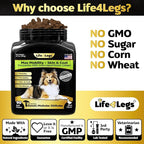 Hip and Joint Chews for Dogs Plus Skin and Coat Supplement - Dog Joint Pain Relief Treats - Glucosamine, Chondroitin, MSM, Hemp Oil, Turmeric, Omega 3 for Dogs, Mobility Bites Dog Health