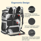 Expandable Cat Backpack Carrier for 2 Cats, Dog Backpack for 2 Small Pets Dogs, Cat Carrier for Large Cats Multiple Pets, 7 Windows ventilation, Built-in Frame Support Plate and Safety Straps Foldable