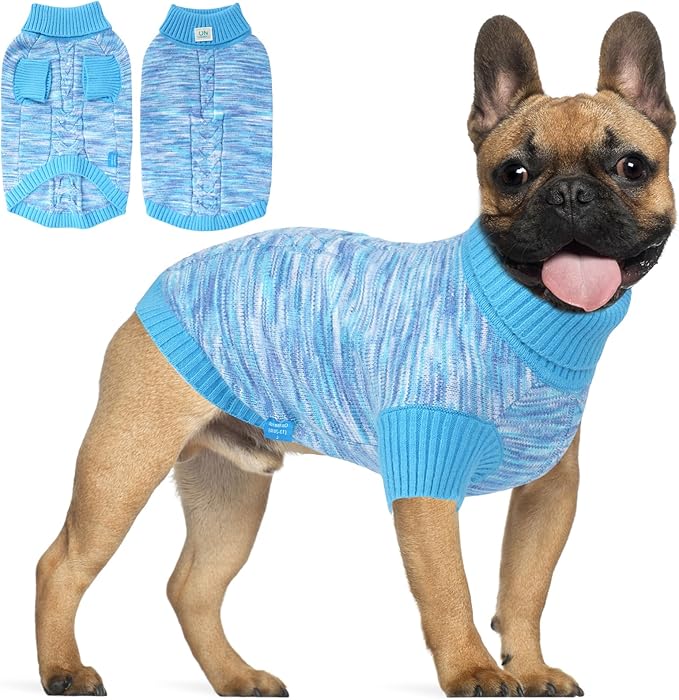 Pet Clothing,Turtleneck Dog Sweater,Sweaters for Dogs Boys and Girls,Pullover Dog Sweaters,Pet Knitted Clothes,Fit for Different Kinds Dogs,for Spring,Autumn and Winter(Blue 3XL)