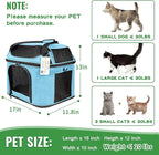 Large Cat Carrier for 2 Cats Soft Side Pet Carrier for Kitten Small Dog Collapsible Travel Small Dog Carrier, TSA Airline Approved Carrier for Large Cats 20 lbs, Blue