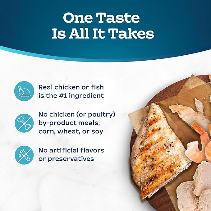 Blue Buffalo Tastefuls Flaked Wet Cat Food Variety Pack, Made with Natural Ingredients, Tuna, Chicken, Fish & Shrimp, 3-oz Cans (12 Count, 4 of Each)