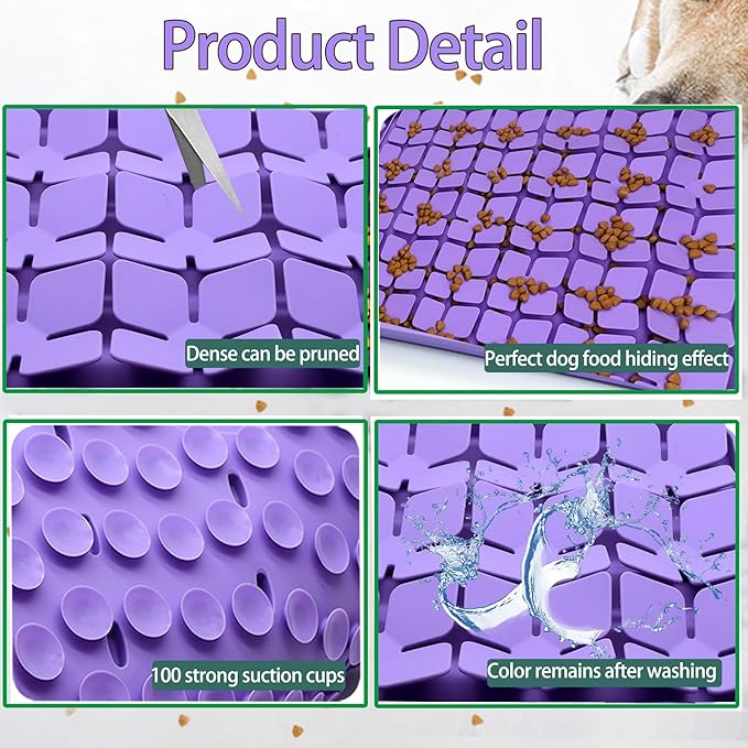 Silicone Snuffle Mat for Small Dogs Puppy Cat Slow Down Eating,Slow Feeder Lick Mat for Dry Wet Food for Pet Training Smell,Encourages Natural Foraging Skill,Relieving Stress