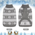 KOOLTAIL Cable Knit Dog Sweater Turtleneck, Cold Weather Pullover Classic Knitwear, Snowflake Pattern Thick Warm Winter Pet Clothes,Dog Christmas Sweater for Small Medium Large Dogs,Grey ML