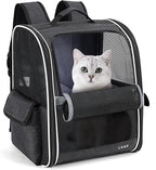 Lekereise Cat Backpack Carrier, Pet Carrier Backpack for Small Dogs Medium Cats Fit Up to 18 Lbs, Dogs Foldable Backpack Carrier for Travel, Hiking, Black