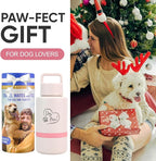 Insulated Dog Water Bottle with Travel Bowl, Dog Lover Gift, Portable Water Bottle Dispenser, Accessories for Car, Hiking, Camping, Outdoor, Leak-Proof, Detachable (DogMom-PalePink)