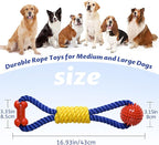 Aitmexcn Interactive Dog Rope Toys Tug of War, Tough Dog Toys for Large, Medium & Small Dogs, 100% Cotton Chew Toys for Boredom, Pull Ball Rope Teeth Cleaning
