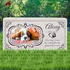 Personalized Pet Memorial with Keepsake Photo on Limestone - Headstones, Garden Stones, and Grave Markers for Dogs - Dog Memorial Stone, Pet Memorial Gifts - 12”x 6”x1.25" C (A. Alexey Design)