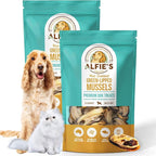 ALFIE'S TREATOS Green Lipped Mussels for Dogs & Cats (5.3 oz, 2x2.65 oz), Value Bundle, Air-Dried Dog Treats, Natural Supplement & Omega-3 Food Topper, Single Ingredient, Freeze-Dried Alternative