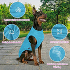 2 Pack Dog Shirts, Breathable Dog Clothes, Camouflage Printing Pet Sleeveless Vest, Stretchy Tank Top T-Shirts for Large Medium Dogs, Light Blue+Purplish Red (XL)