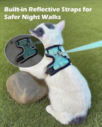 Luxelle 2 Pack Escape-Proof Cat Harness and Leash Set for Walking – Adjustable No Pull Soft Vest with Easy-Wear Buckle, Reflective Straps, Breathable Mesh – Outdoor Travel Harness for Cats & Kittens
