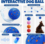 Dog Balls: Interactive Dog Ball Auto Rolling - Interactive Dog Toys for Aggressive Chewers - Bouncy & Throwable, Type-C Rechargeable, Washable, for Small & Medium & Large Dogs – Blue