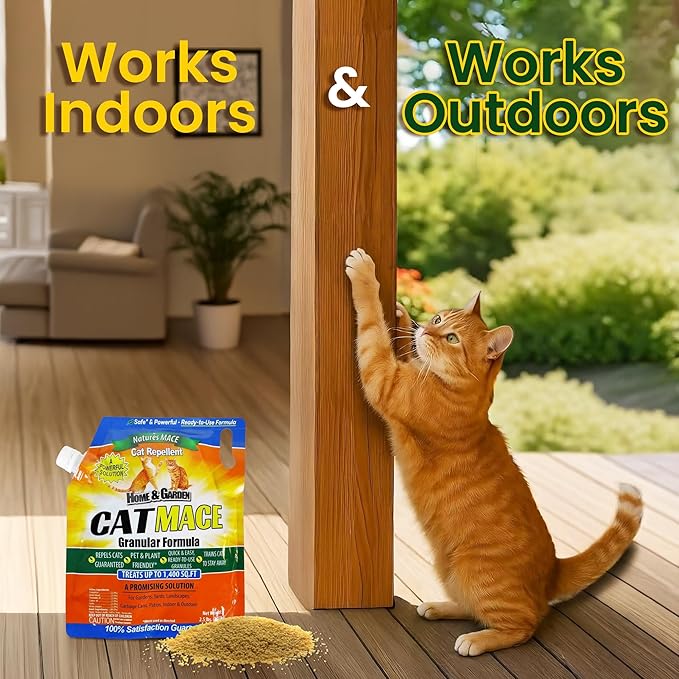 Nature's Mace, Cat Mace, 2.5lb Granular, Cat Repellent Outdoor to Keep Cats Away, Keep Cats Out of Yard Permanently, with Consistent Use, for Garden, Plants, No-Dig, Stray Deterrent