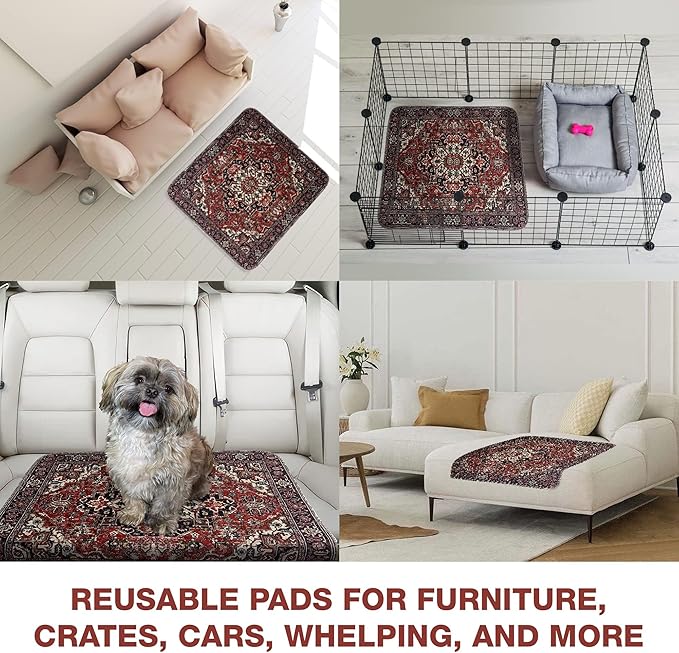 PUPIBOO Washable Pee Pads for Dogs and Cats - Super Absorbent Reusable Puppy Training Pads - 100% Waterproof, Leak-Proof & Non-Slip Whelping Pads for Pet Housebreaking