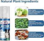 No Chew Spray for Dogs, No Chew Deterrent to Stop Chewing Furniture & Licking Hot Spots, Natural & Alcohol-Free, Indoor/Outdoor Use (2 X 3.38 fl oz)