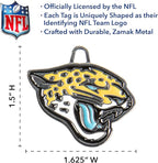 NFL Jacksonville Jaguars Engraving Pet ID Tags in 32 Team Logo Shapes Personalized Dog Tags and Cat Tags with 3 Lines of Customizable Text for Tracking & Safety. Stainless Steel Pet ID Tracking Tags