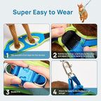 Cat Harness and Leash Set, Step-in Escape Proof Adjustable Vest Harness for Small Medium Large Cats, Lightweight Soft Breathable Reflective Kitten Harness for Walking Travel, Camping(Hawaii Green, L)