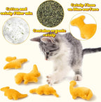 MALLMALL6 Catnip Toys for Cat - 5Pcs Dino Nuggets Cat Toy, Indoor Kitten Chew Bite Kick Dinosaur Chicken Nugget Catmint Interactive Pet Supplies, Cute Pet Gifts for Kitten Lover