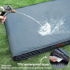 Outdoor Large Dog Bed, Waterproof Dog Bed for Large Dogs, Egg Crate Foam Pet Bed with Removable Washable Oxford Cooling Cover, Blue