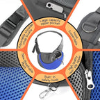 YUDODO Pet Sling Carrier for Small Dogs & Cats – Hands-Free Puppy Carrier with Safety Hook, Large Zipper Pocket, Soft Breathable Mesh, Adjustable Strap & Reflective Strip (Blue 1.0 L)