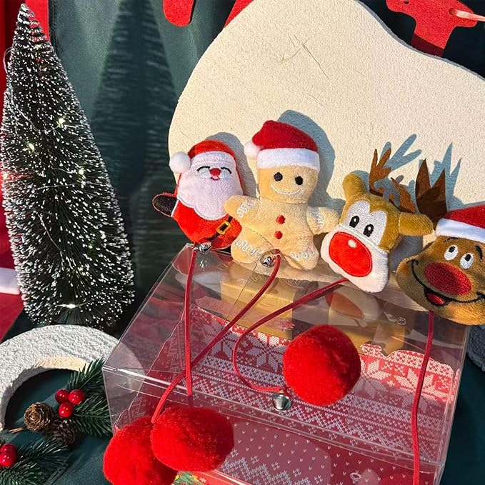 17Pcs Christmas Cat Toys Interactive Cat Toys Christmas Countdown Christmas Kitten Gift Indoor Interactive Cat Gift Set Toy with Hairball Launcher, Balls