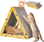 CATISM Cat Scratcher Cat Scratching Board - Foldable - Triangle, 6 Usable Sides Scratchers for Indoor Cats, Durable Recyclable Cats Cardboard Vertical(Pack of 3)