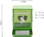 Metal Small Animal Feeder with Lid, Heavy Duty, Large Capacity Food Dispenser, Great for Rabbits, Guinea Pigs, Chinchillas and Other Small Animals. (4.6 inch, Green)