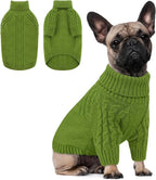 Queenmore Dog Sweaters for Large Dogs Boy, Thanksgiving Large Dog Sweaters with Turtleneck, Long Sleeve Knit Pullover for Doggy, Warm Soft Winter Pet Outfit for Beagle,Dachshund,Doberman (Green,L)