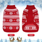 KOOLTAIL Cable Knit Dog Sweater Turtleneck, Cold Weather Pullover Classic Knitwear, Snowflake Pattern Thick Warm Winter Pet Clothes,Dog Christmas Sweater for Small Medium Large Dogs,Red XL