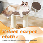 Wood Cat Tree Tower with Scratching Posts – Handmade Cat Condo for Indoor Cats – Cat Scratcher & Resting Platform – Stable & Stylish Cat Furniture