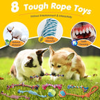 Zeaxuie 25 Pack Luxury Dog Chew Toys for Puppy, Dog Toys with Ropes, Treat Ball and Squeaky Puppy Toys for Teething Small Dogs