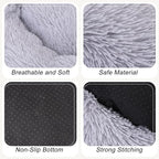 Calming Dog Bed, Dog Beds Fits up to 80 lbs Pets, Fluffy Donut Dog & Cat Bed Washable, Round Anti Anxiety Dog Bed, Small Dog Bed with Non-Slip Bottom (Light Grey, 36" x 36")