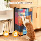 3-in-1 Sisal Cat Scratch Mat 23.6x15.7'' Floor & Wall Cat Scratcher Pad, Protects Carpet Couch & Furniture with Sticker Tape, Anti-Slip, Durable for Indoor Outdoor Cats (Cloudscape)