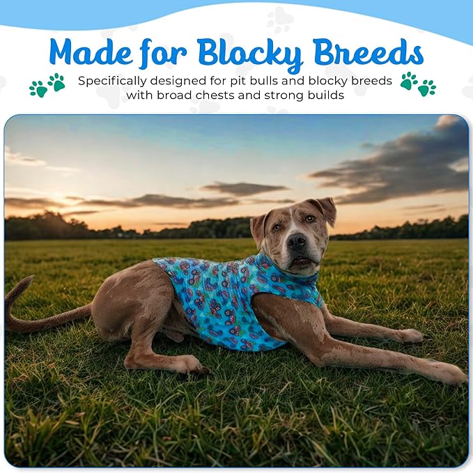 Tooth & Honey Muscle Shirt for Pitbulls – Lightweight Stretchy Dog Vest for Pit Bull Type Dogs – Soft, Breathable Dog Anxiety Shirt– Comfortable Summer Clothing for Large Breeds