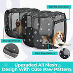 2-in-1 Cat Playpen, Pop Up Dog Pet Playpen for Indoor Outdoor Cats Enclosed, Portable Pet Playpen, Kitten Puppy Foldable Play Pen Cat Dog Tent Crate Cage Kennel(No Divider, Unified Space)