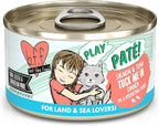 Weruva B.F.F. Play - Best Feline Friend Paté Lovers, Aw Yeah!, Salmon & Tuna Tuck Me in with Salmon & Tuna, 2.8oz Can (Pack of 12)