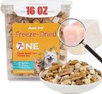 Just Try 16OZ Freeze-Dried Dog Teats Mix for Dogs & Cats - Chicken, Duck, Salmon, Cod, Liver & Heart - Grain-Free, Training & Treats