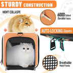 Large Cat Carry Bag, Soft Shell Shih-Tzu Pet Transport Crate, 18x12x12 Top Opening Maltese-Dog Traveling Mesh Kennel 10 Pound, Big Bunny Rabbit Carrying Case Animal Carrier Kitty Product Orange