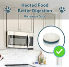 YOBRO Elegant Dog Bowls Set for Medium Dogs, Beautiful Ceramic Stone Alike Style, Pet Bowl Set with Wooden Stand, Non-Slip, Modern Food or Water Breeds Dishs, Gifts for Dog Owners, Blue