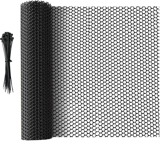 32.8 FT x 15.7 in Roll Mesh Fence, Versatile Black Plastic Fencing & Netting, Cuttable Animal Wire Mesh Fence, Durable Tree Trunk Protector, Suitable for Cat Dog Rabbit Barrier and Plant Protectors