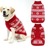 KOOLTAIL Cable Knit Dog Sweater Turtleneck, Cold Weather Pullover Classic Knitwear, Snowflake Pattern Thick Warm Winter Pet Clothes, Dog Christmas Sweater for Small Medium Large Dogs, Red L