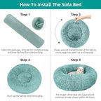 Dog Bed for Small Medium Large Dogs, 24 inch Calming Dogs Bed, Washable-Round Cozy Soft Pet Bed for Puppy and Kitten with Slip-Resistant Bottom