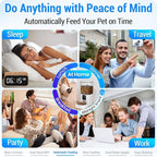 Automatic Cat Feeder with Slow Feed: 5G WiFi Automatic Dog Feeder with Smart APP Control, Auto Cat Food Dispenser with Alexa for Multiple Pets, Detachable for Easy Cleaning - 29 Cup（7L）