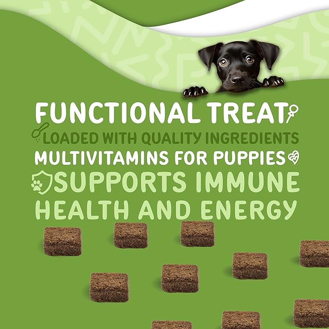waggedy Daily Essentials Puppy — Full-Spectrum Functional Treats, Small or Large Breed Puppy Supplements — Dog Supplements & Vitamins — Puppy Essentials (60 Chews)