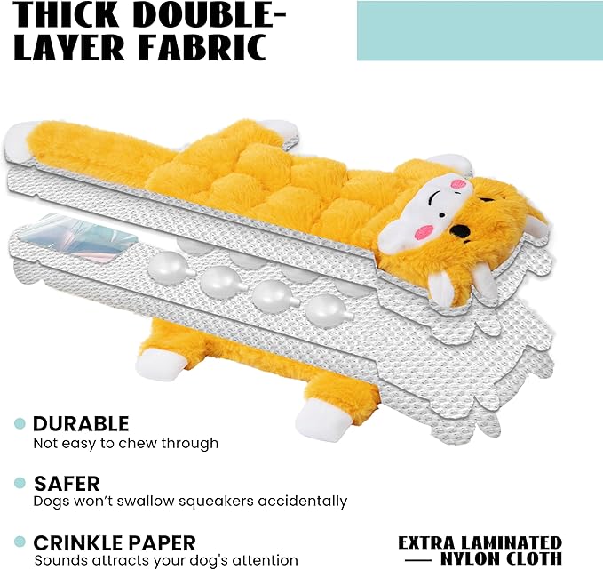 Nocciola 5 PCS No Stuffing Crinkle Dog Squeaky Toys, Durable Dog Toys for Tug of War, Tough Dog Toys for Aggressive Chewers to Keep Them Busy