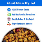 PetPlate Roost Rulin' Chicken FreshBaked Dry Dog Food, Gently Baked and Air-Dried Human Grade Dog Food, Formulated with Prebiotics and Postbiotics, Grain Free, No Fillers or by-Products 2lbs