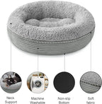 Love's cabin Round Donut Cat and Dog Cushion Bed, 25in Pet Bed for Small or Medium Dogs, Anti-Slip & Water-Resistant Bottom, Soft Durable Fabric Pet Beds, Washable Calming Cat Bed Stripe