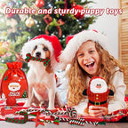 Christmas Dog Toys, 9 Pack Dog Rope Toy, Puppy Chew Toy for Teething with Gift Bag, Plush Squeaky Toy, Christmas Stocking Stuffers for Small Medium Dogs
