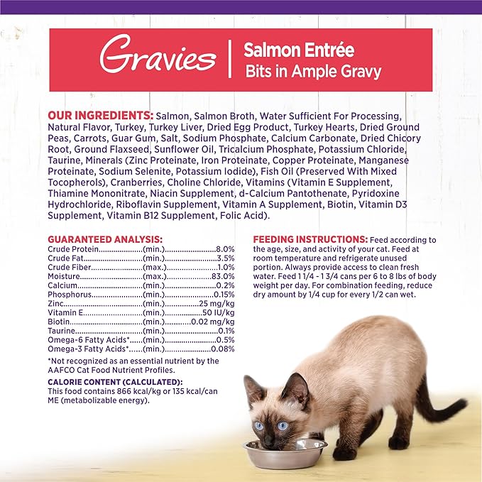 Wellness Complete Health Gravy Adult Wet Cat Food, Natural, Protein-Rich, Grain Free, 5.5 Ounce, 12 Pack, (Salmon Entree)