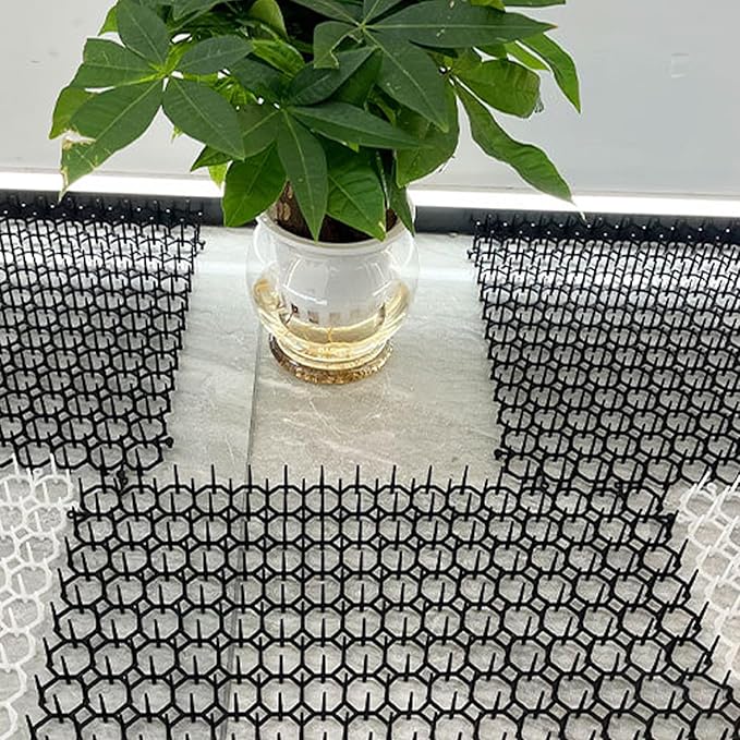 10 Pack Cat Scat Mat – 17 x 14 Inch Flexible Plastic Spike Mats, Cat Deterrent Pad for Indoor Outdoor Furniture & Garden Use, Keep Cats Out of Yard (White)